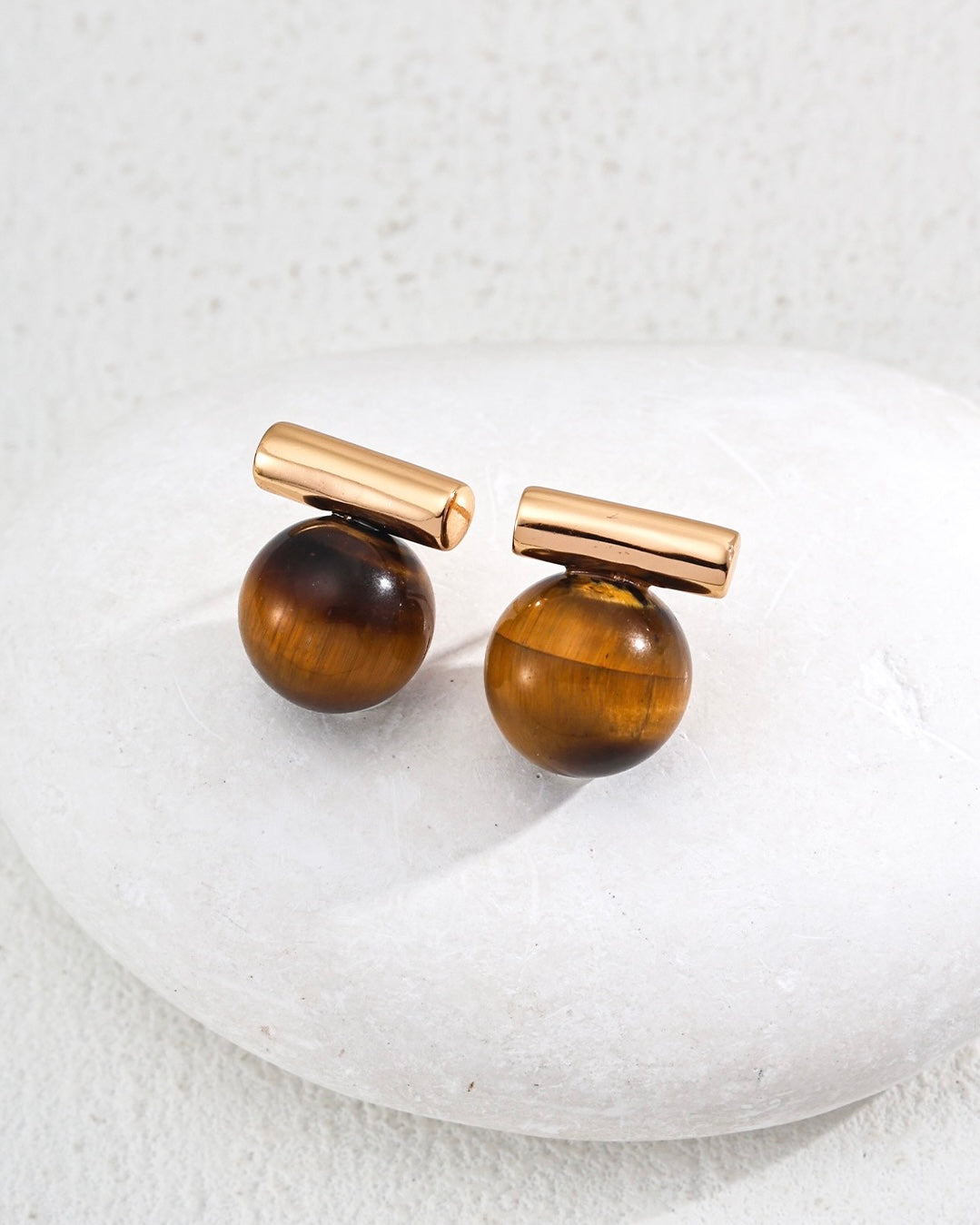 Onyx & Tiger‘s Eye Earrings | 925 Sterling Silver