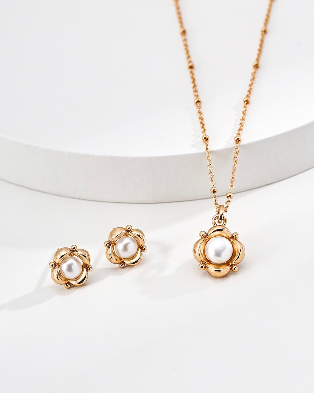 Pearl Earrings | 925 Sterling Silver with Antique Gold or White Gold Finish