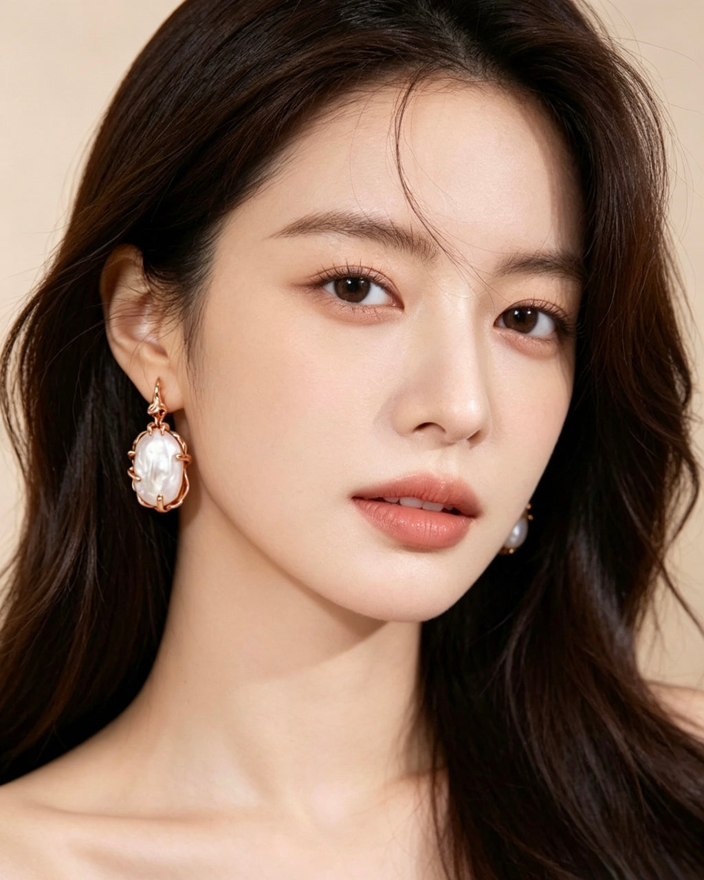 Baroque Pearl & Lava Flow Earrings | 925 Sterling Silver