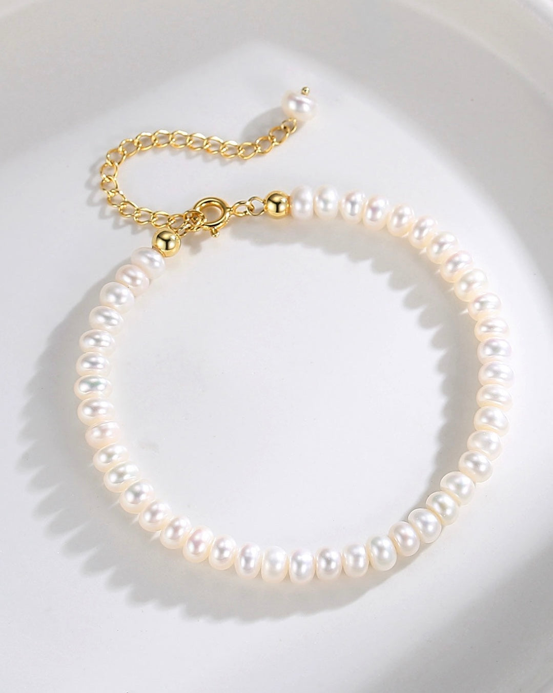 Pearl Bracelet | 925 Sterling Silver with Gold Finish