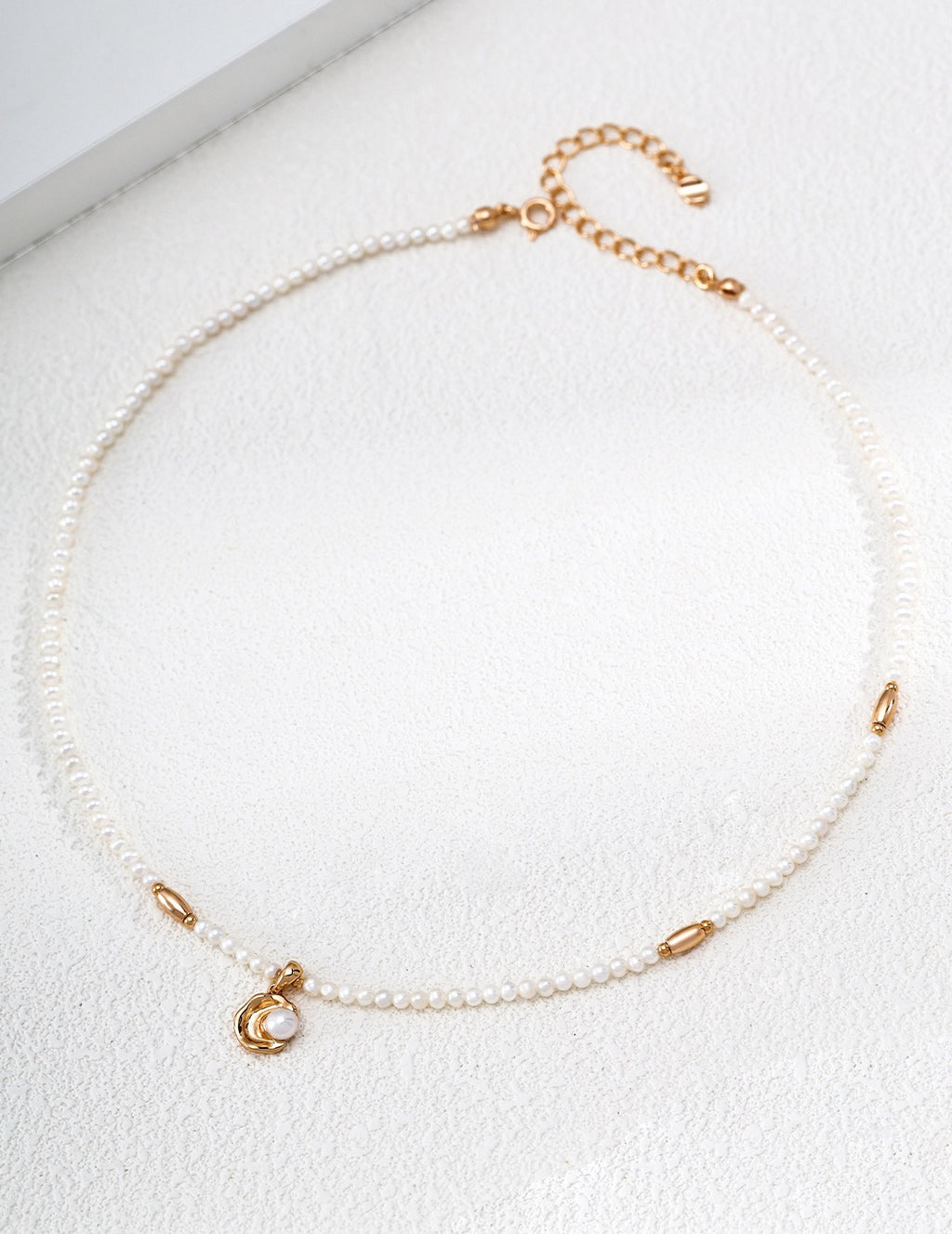 Crescent Moon Pearl Necklace | 925 Sterling Silver