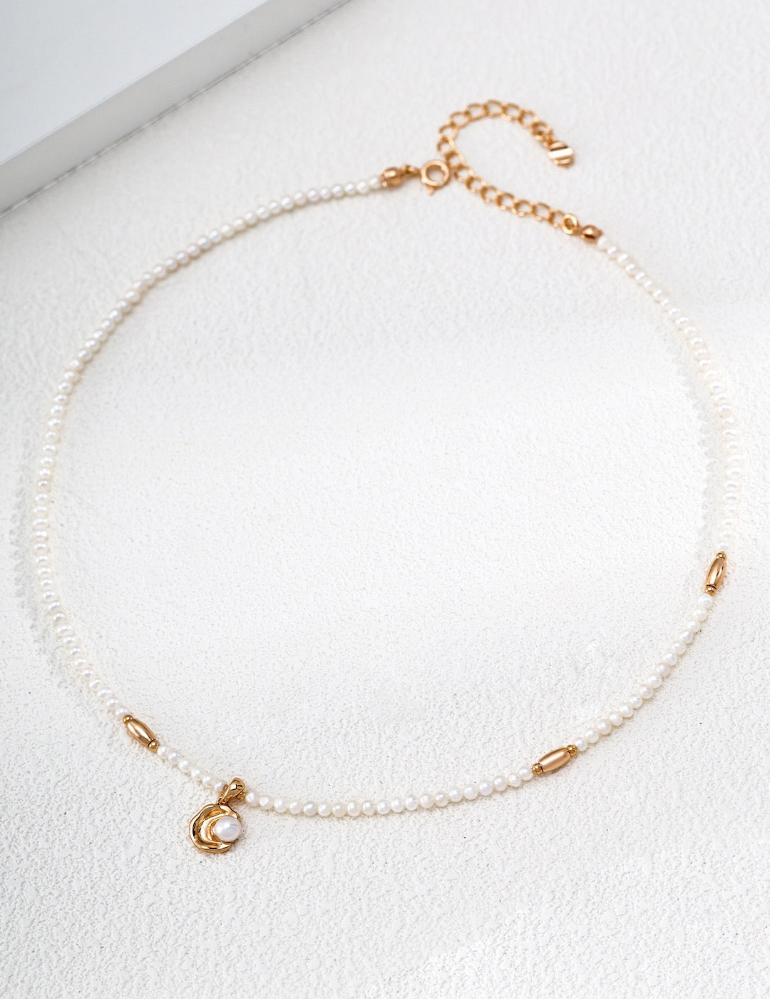Crescent Moon Pearl Necklace | 925 Sterling Silver