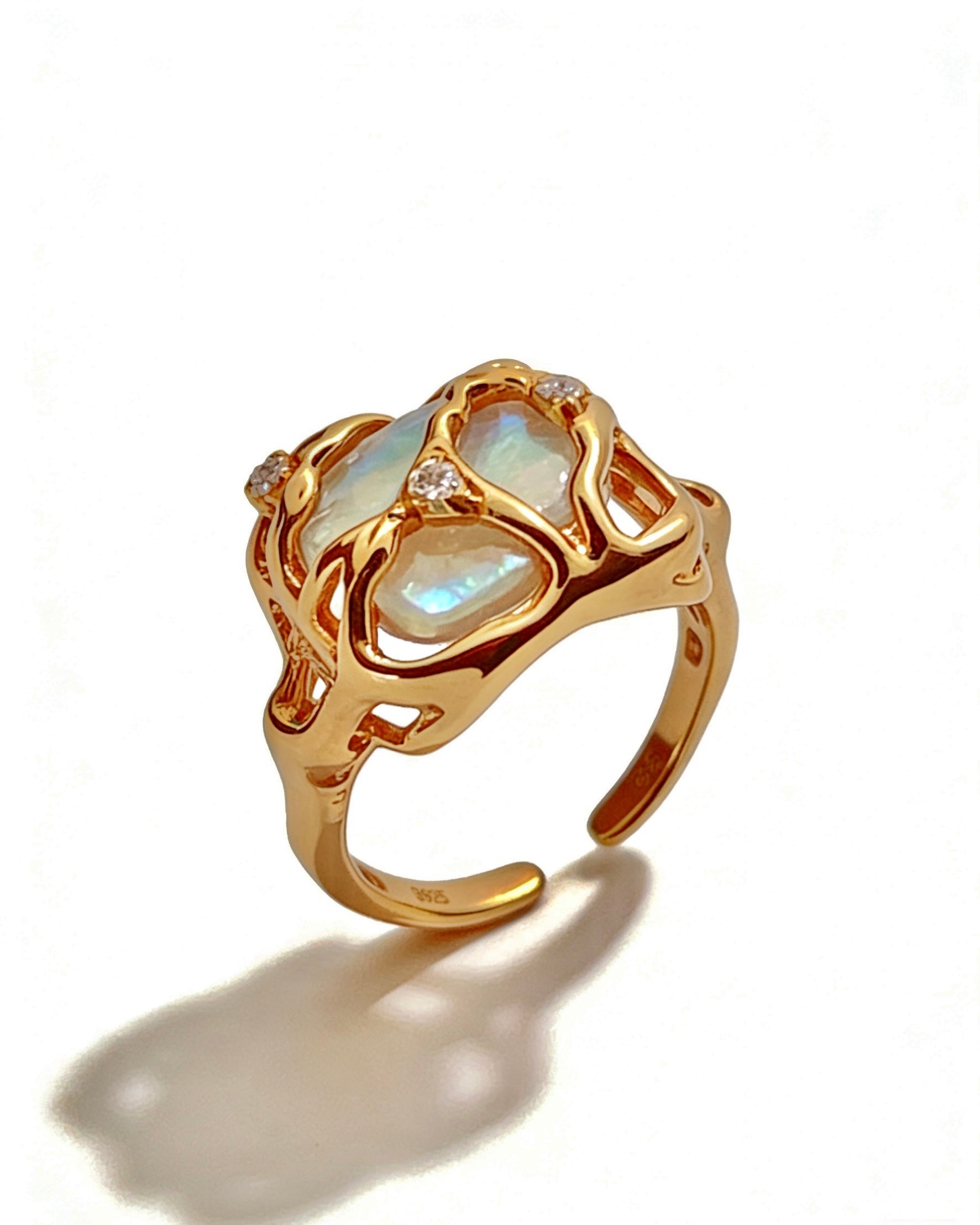 Freshwater Pearl Ring | 925 Sterling Silver with 18K Gold Plating