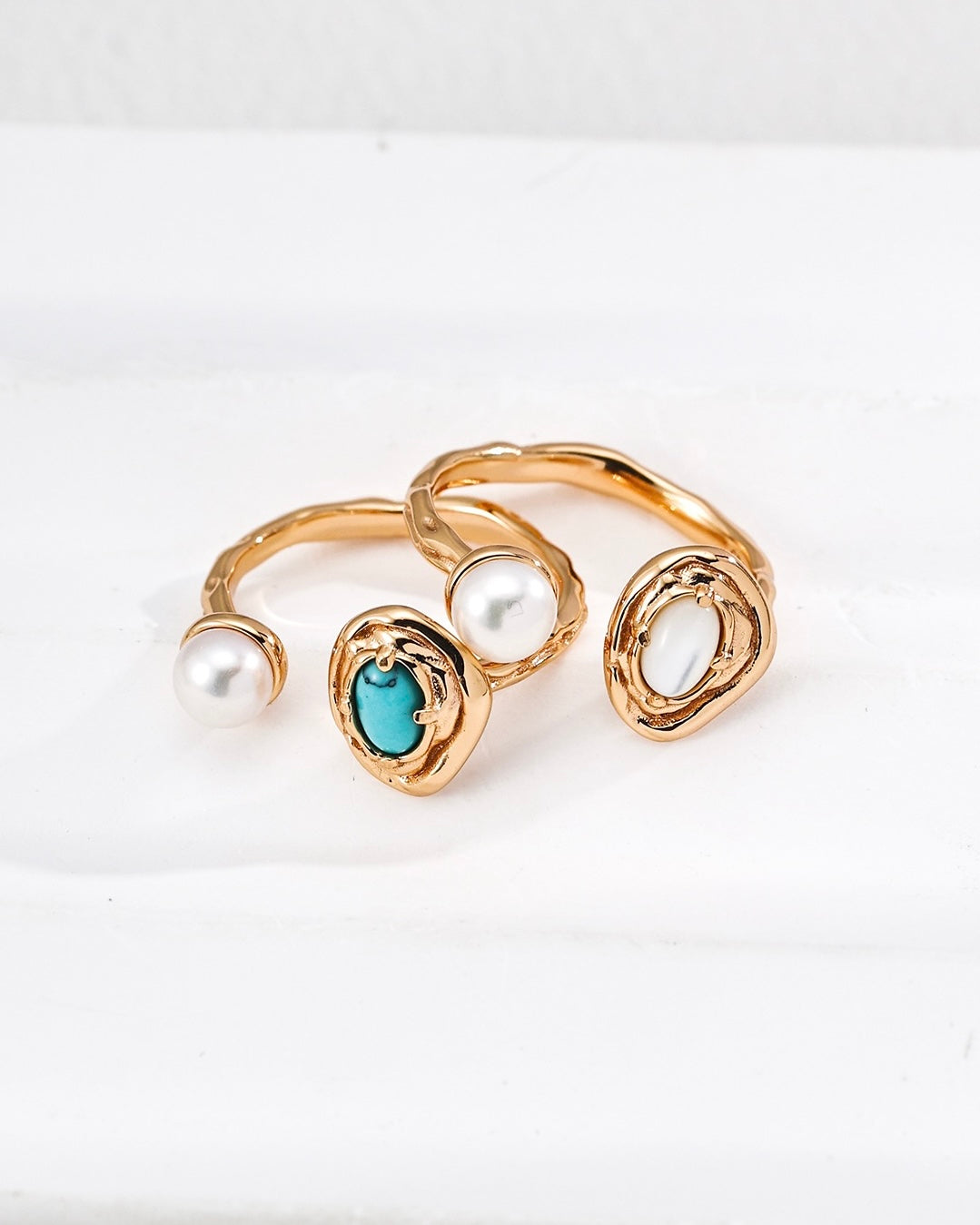 Lava Series Ring | 925 Sterling Silver with Antique Gold Finish