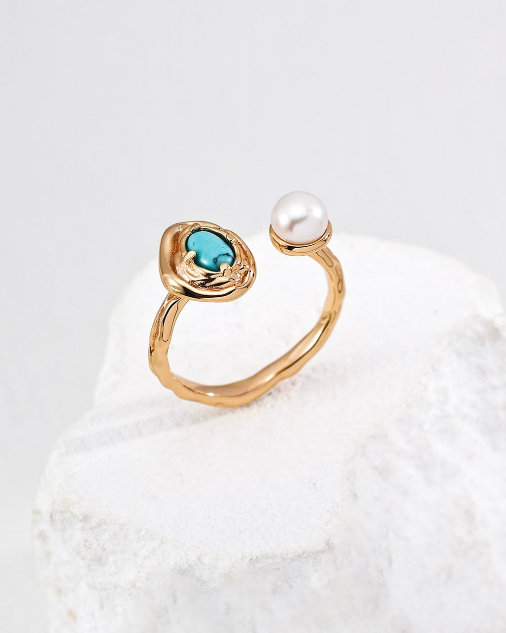 Lava Series Ring | 925 Sterling Silver with Antique Gold Finish