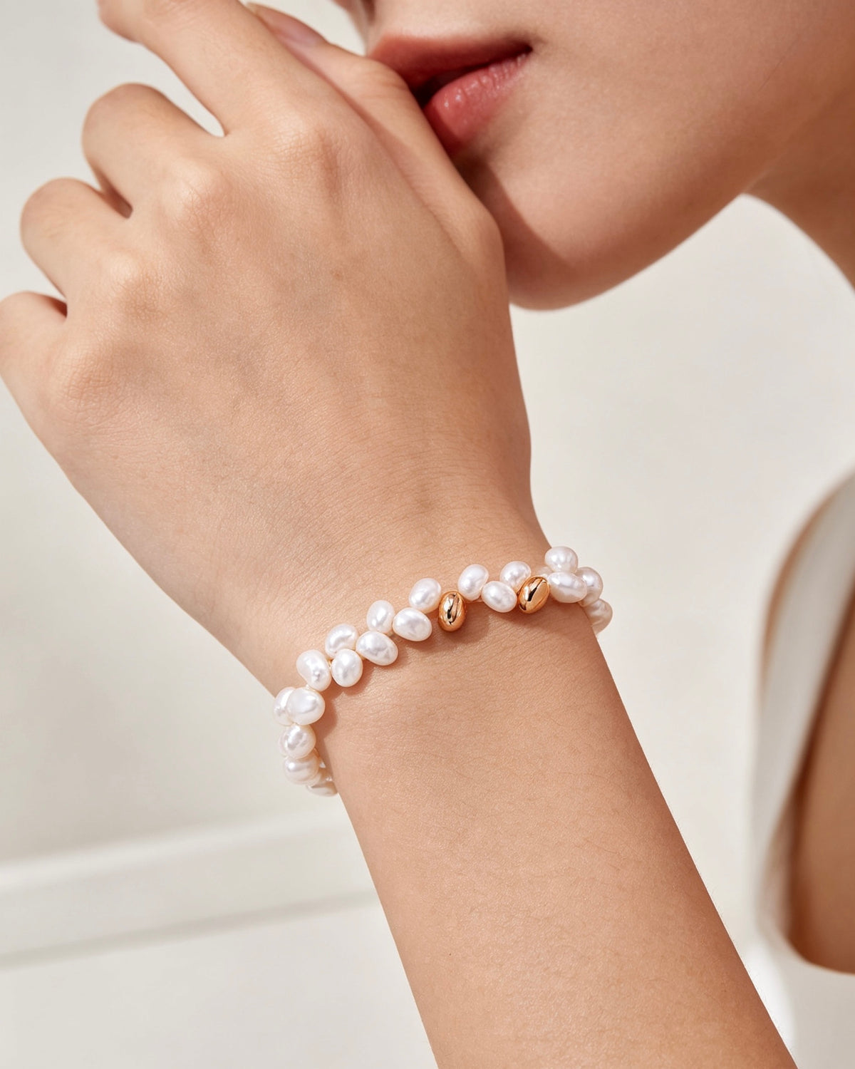 Larger Freshwater Pearl Bracelet | 925 Sterling Silver