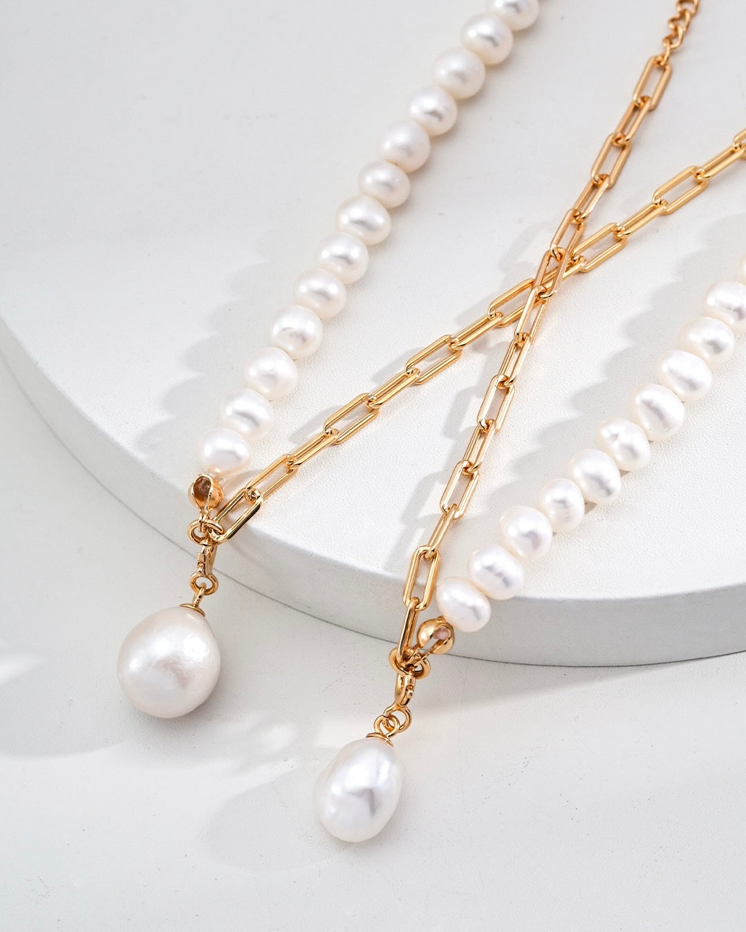 Baroque Pearl & Silver Chain Bracelet | 925 Sterling Silver