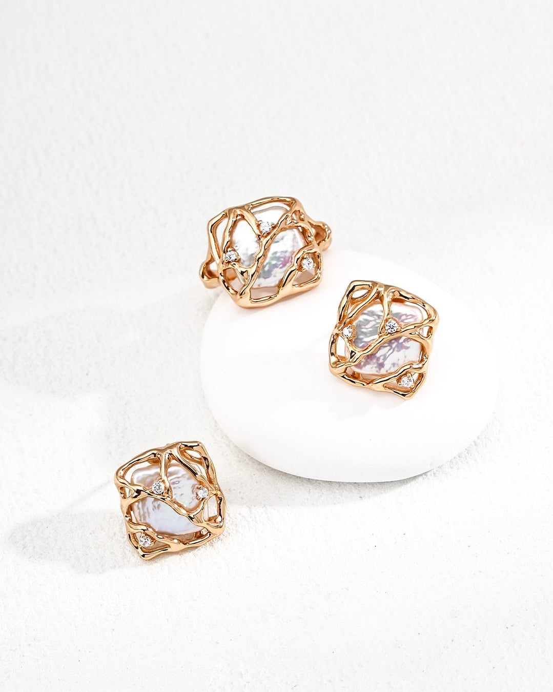 Freshwater Pearl & Zircon Earrings | 925 Sterling Silver