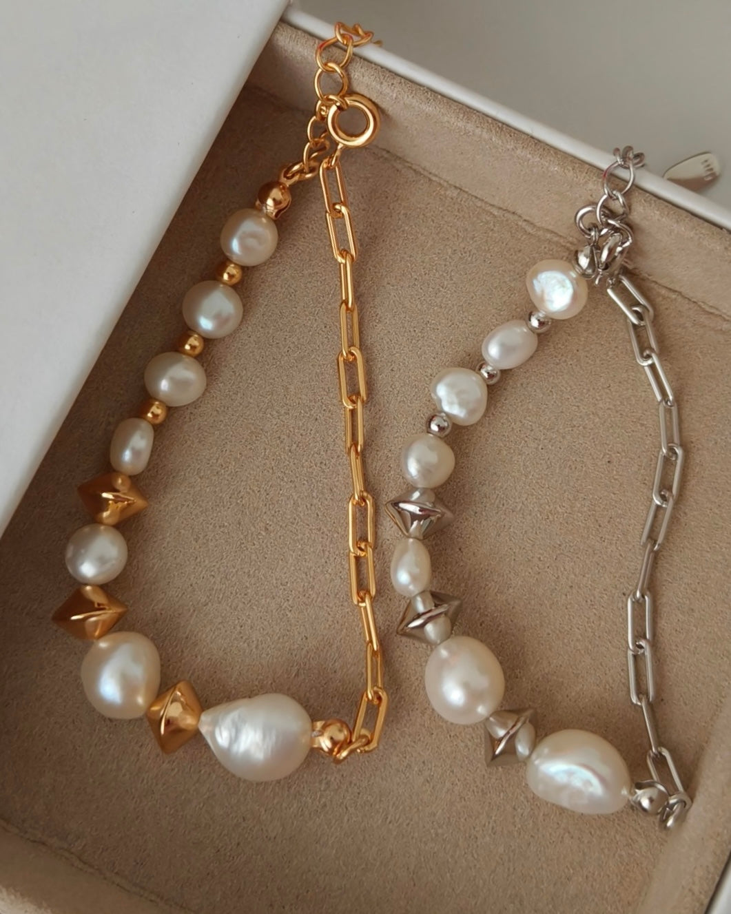 Graduated Baroque Pearl Bracelet | 925 Sterling Silver with 18K Gold Plating