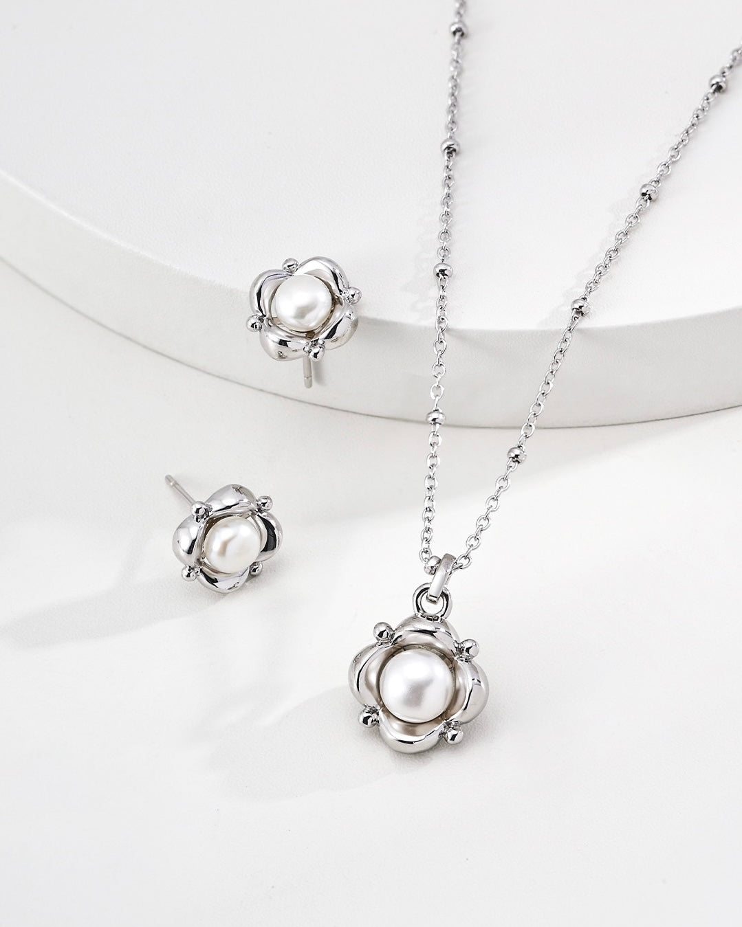 Pearl Earrings | 925 Sterling Silver with Antique Gold or White Gold Finish