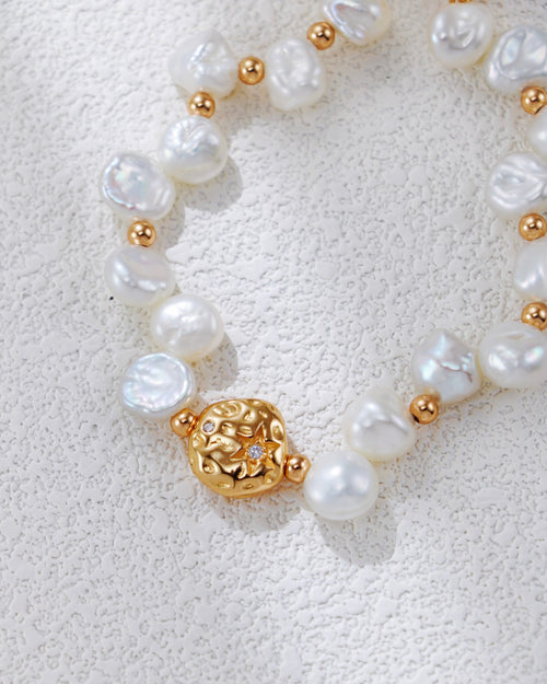Baroque Pearl Bracelet | 925 Sterling Silver with 18K Gold Plating