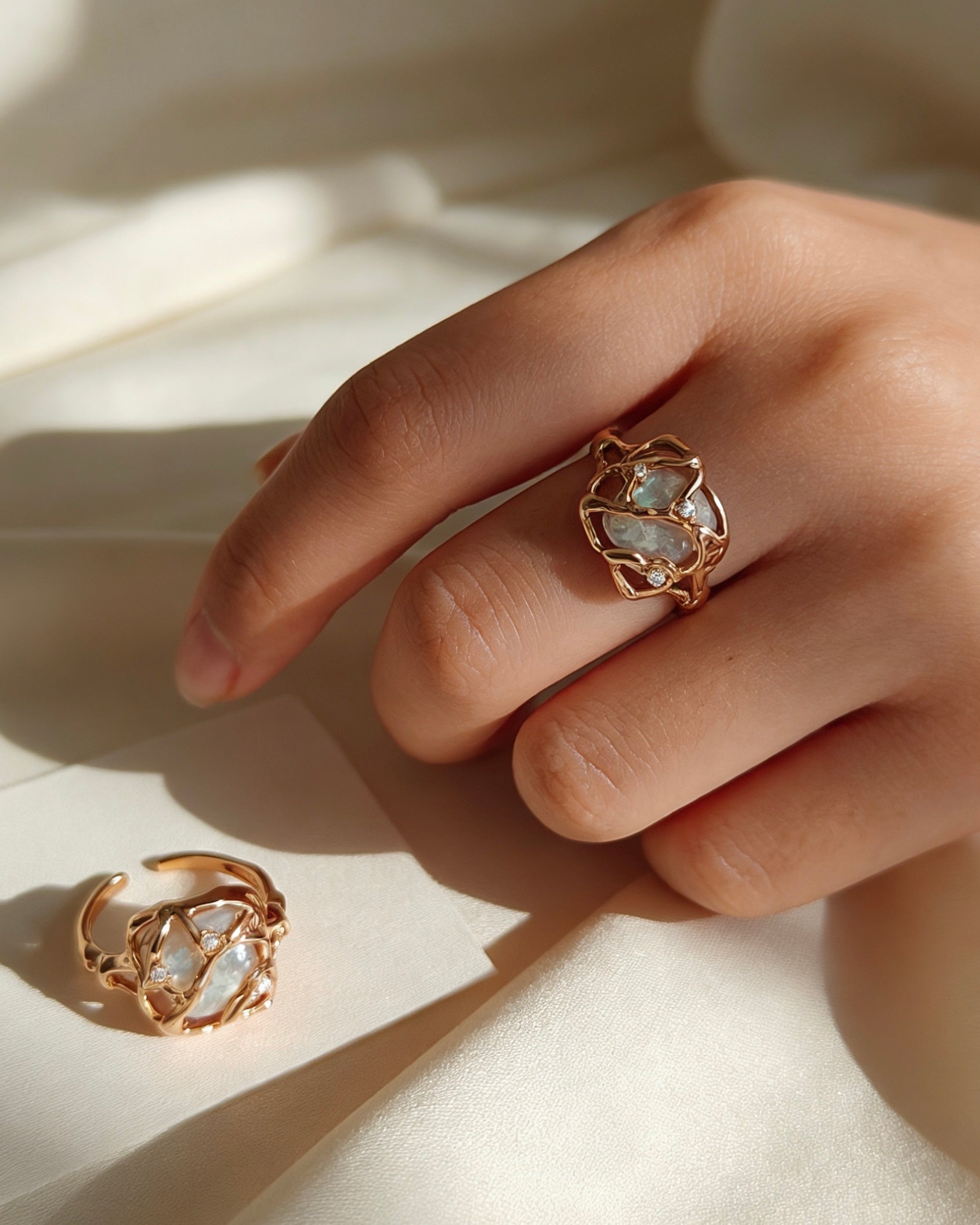 Freshwater Pearl Ring | 925 Sterling Silver with 18K Gold Plating