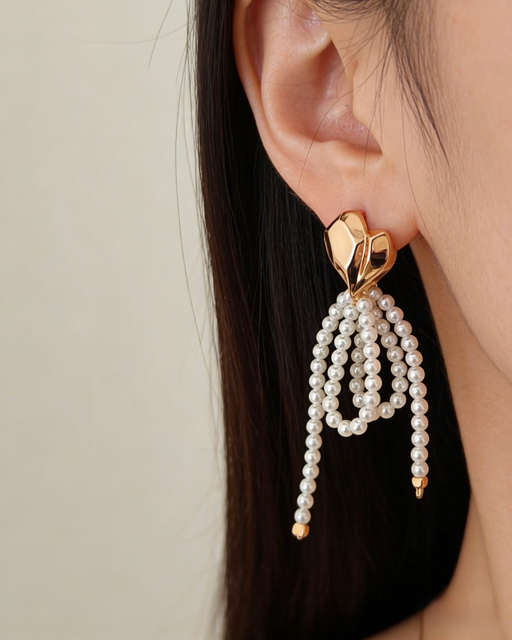 Shell Pearl Drop Earrings | 925 Sterling Silver with 18K Gold Plating
