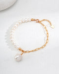 Baroque Pearl & Silver Chain Bracelet | 925 Sterling Silver