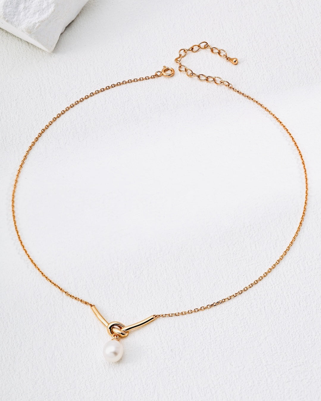 Knot of Light Pearl Necklace | 925 Sterling Silver