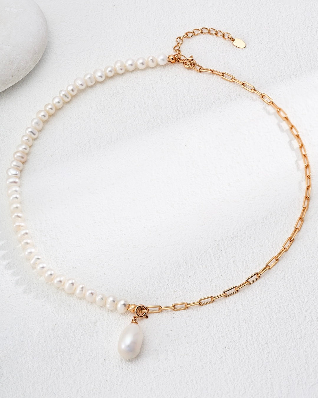 Asymmetrical Baroque Pearl Necklace | 925 Sterling Silver