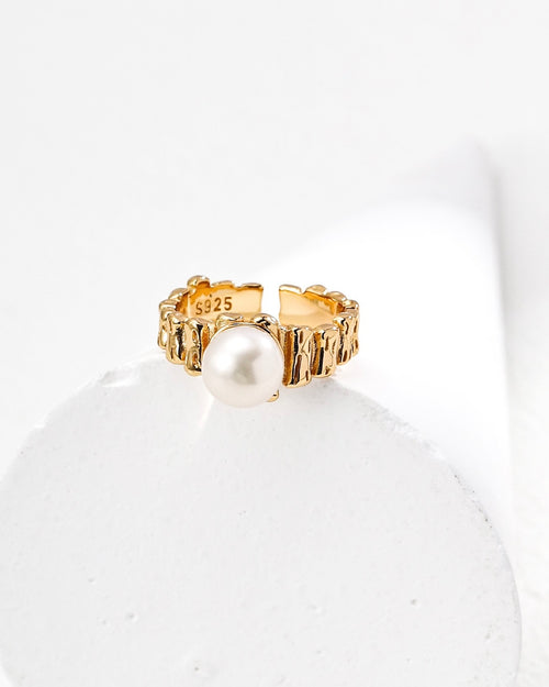 Adjustable Pearl Ring | 925 Sterling Silver