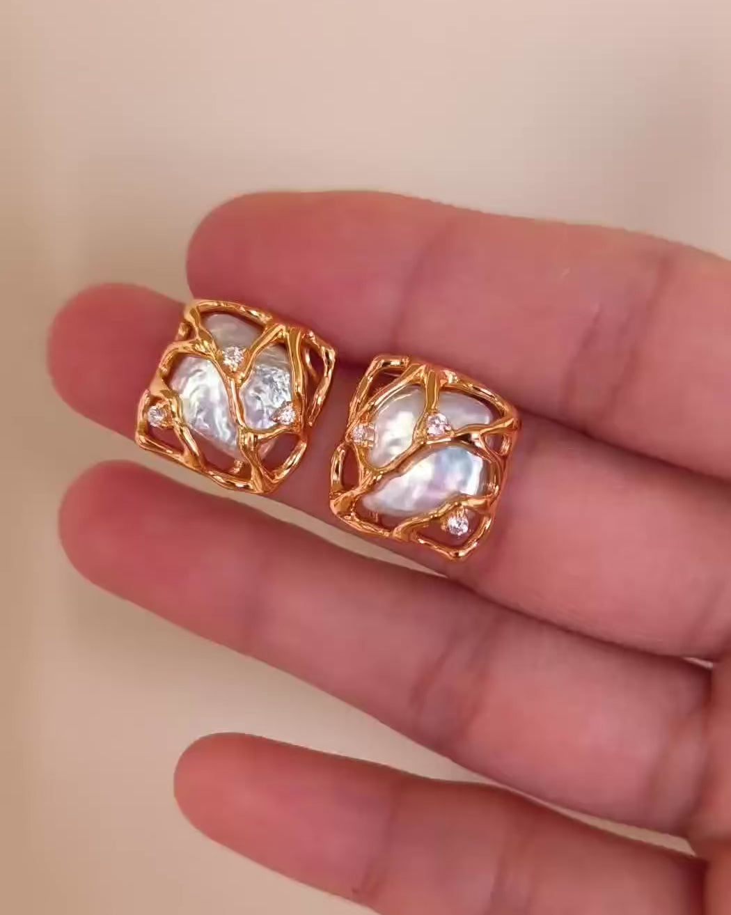 Freshwater Pearl & Zircon Earrings | 925 Sterling Silver